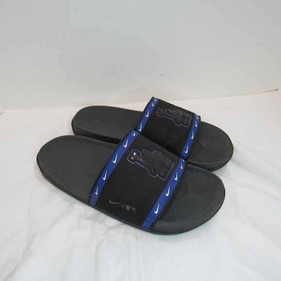 Nike Other - Nike MLB LA Dodgers Black Blue Logo Slip On Sandals Off Court Slides